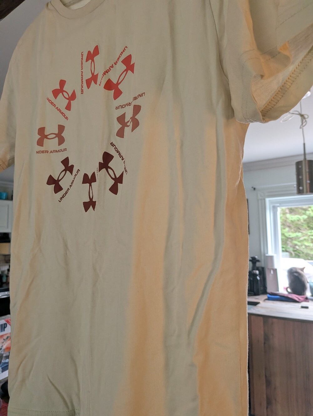Under Armour Soft Knit Logo Tee Cream Youth Large - Picture 3 of 7